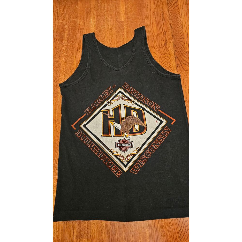 Vintage 1986 Harley Davidson Double sided Tank top‎ size medium?